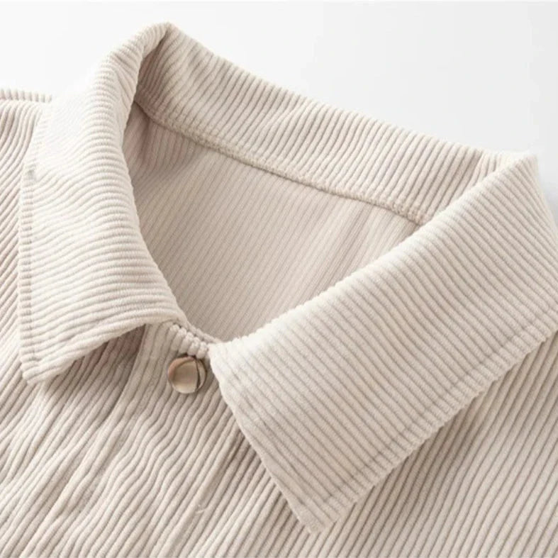 Men's Corduroy Solid Shacket – Snap Button Chest Pocket Casual Wear