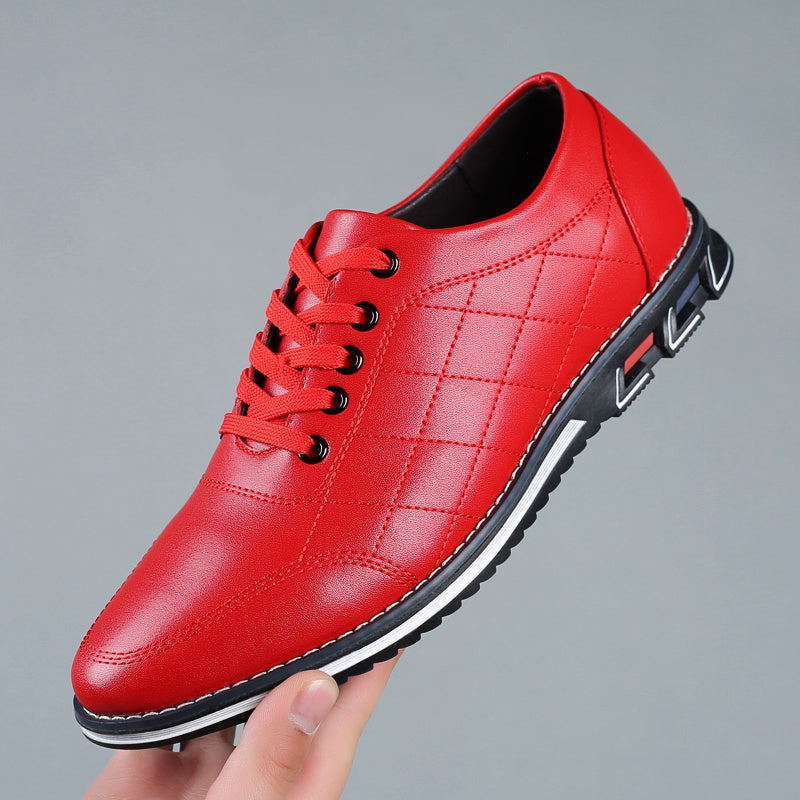 Men's Diamond Quilted Lace Up Oxford Shoes – Round Toe Casual Smart Dress