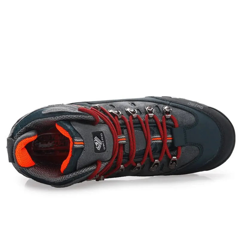 Men's High Top Lace Up Hiking Shoes – Closed Toe Ankle Boot Outdoor Trail