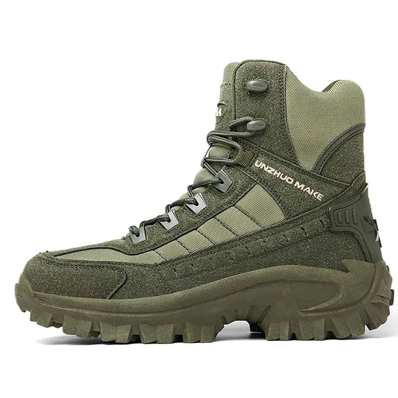 Men's Lace-Up Tactical Slip Resistant Work Boots – Side Zip Outdoor Hiking