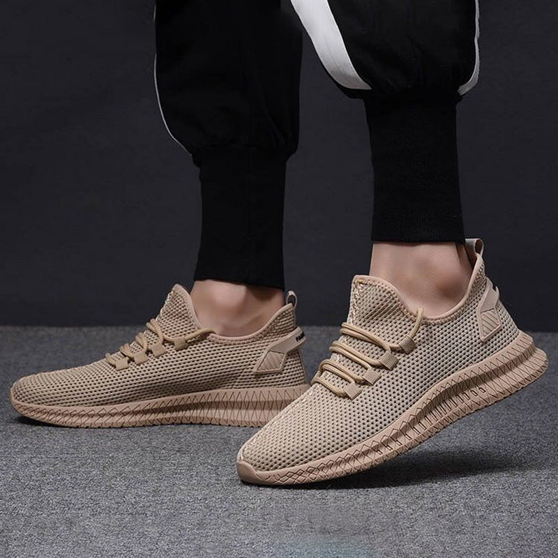 Men's Low Top Mesh Sneakers – Lace Up Knit Upper Casual Athletic Shoes