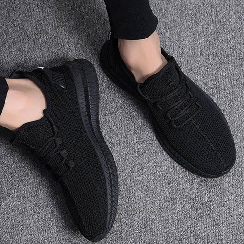Men's Low Top Mesh Sneakers – Lace Up Knit Upper Casual Athletic Shoes