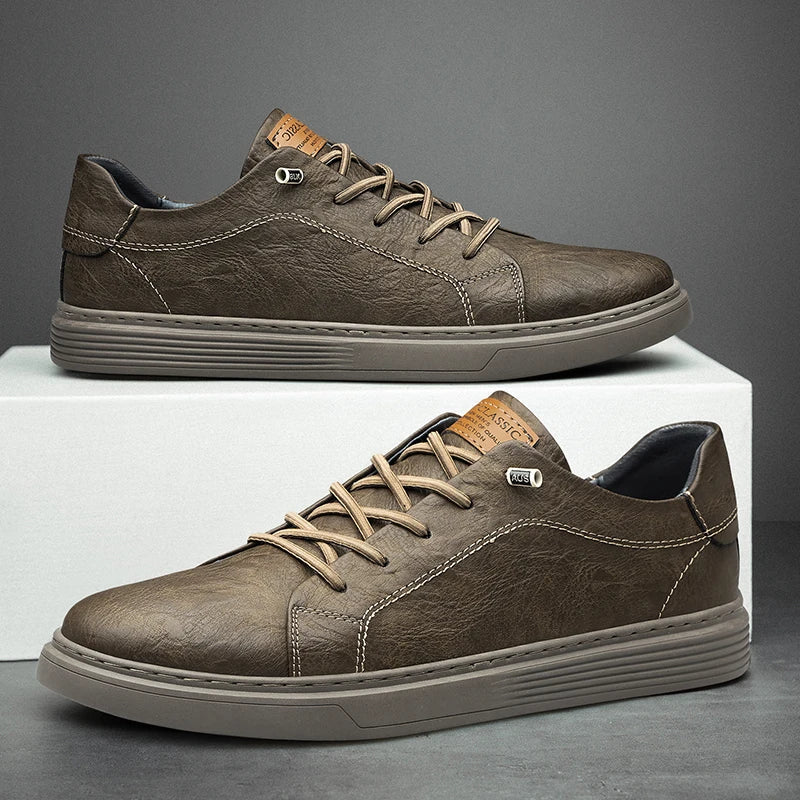 Men's Low Top Sneakers – Lace Up Round Toe Skate Casual Street Everyday Wear