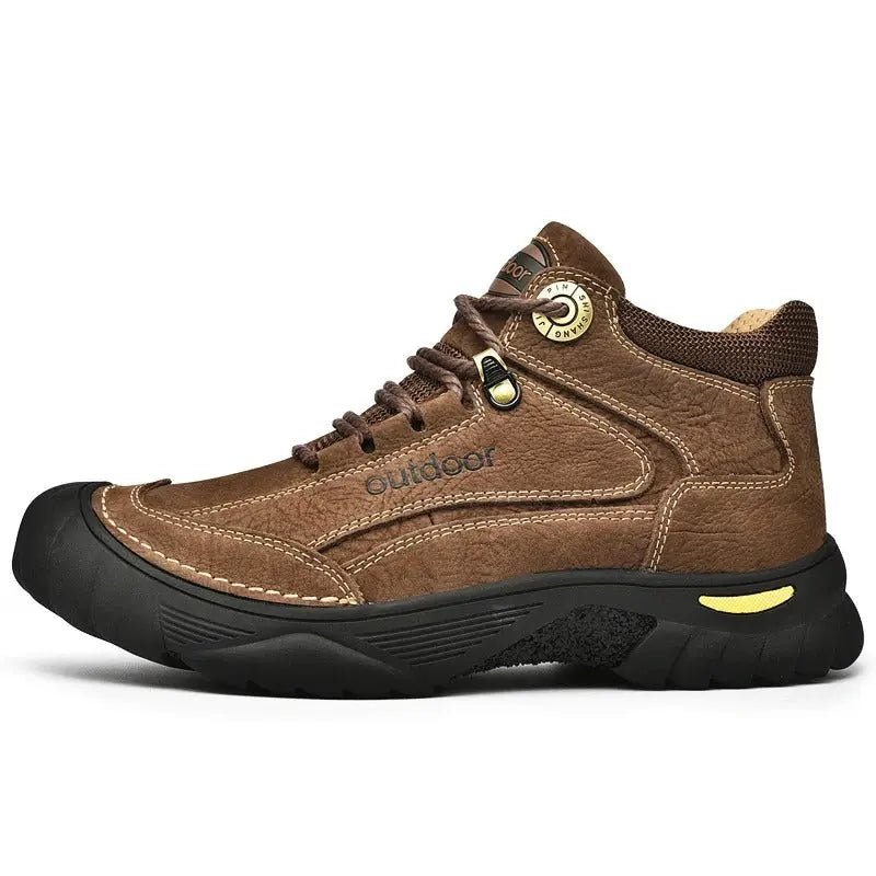 Men's Mid Top Lace Up Hiking Shoes – Chunky Lugged Outsole Outdoor Trail