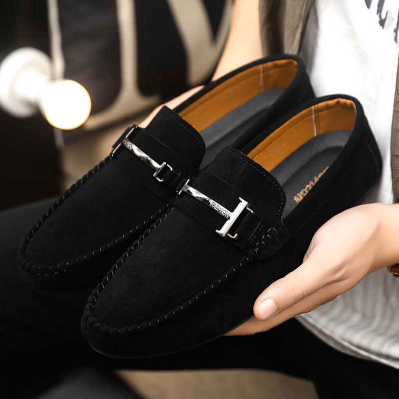 Men's Moccasin Slip On Loafers – Penny Strap Accent Round Toe Smart Casual
