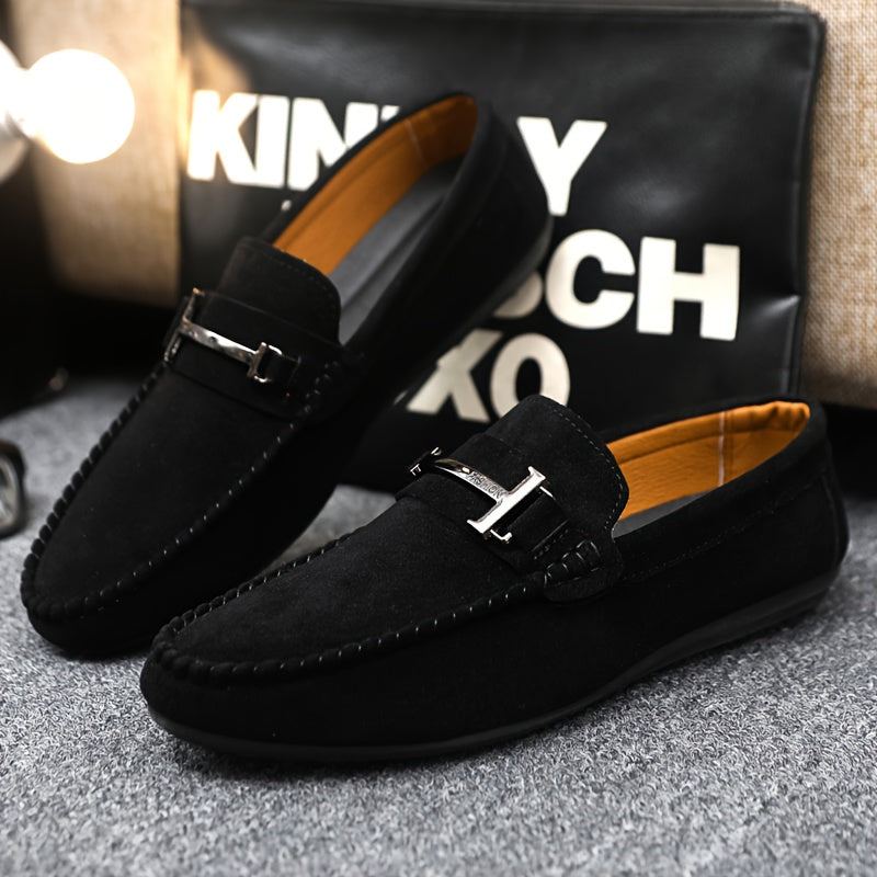 Men's Moccasin Slip On Loafers – Penny Strap Accent Round Toe Smart Casual