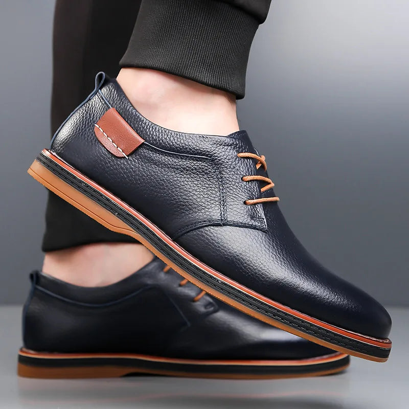 Men's Round Toe Derby Dress Shoes – Lace Up Low Top Smart Casual Office