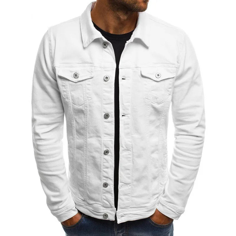 Men's Slim Fit Denim Jacket – Button Front Chest Pocket Casual Outerwear