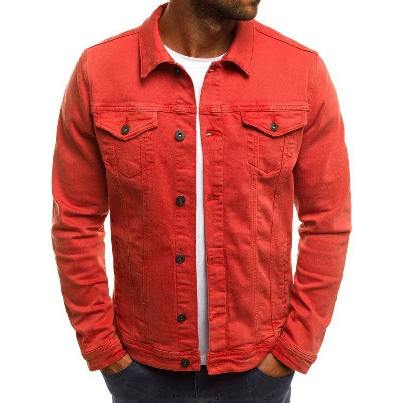 Men's Slim Fit Denim Jacket – Button Front Chest Pocket Casual Outerwear