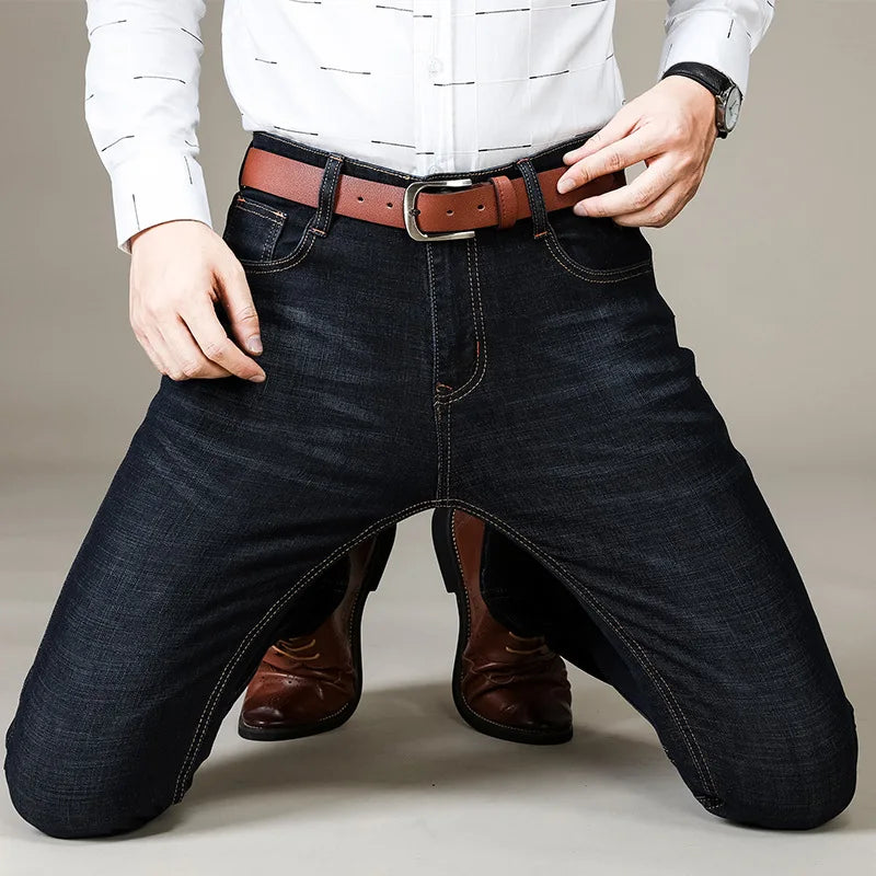 Men's Slim Fit Stretch Denim Jeans – Five Pocket Belt Loop Smart Casual