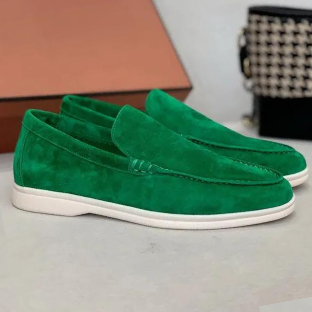 Men's Slip On Loafer Shoes – Moc Toe Suede Style Sneaker Sole Casual