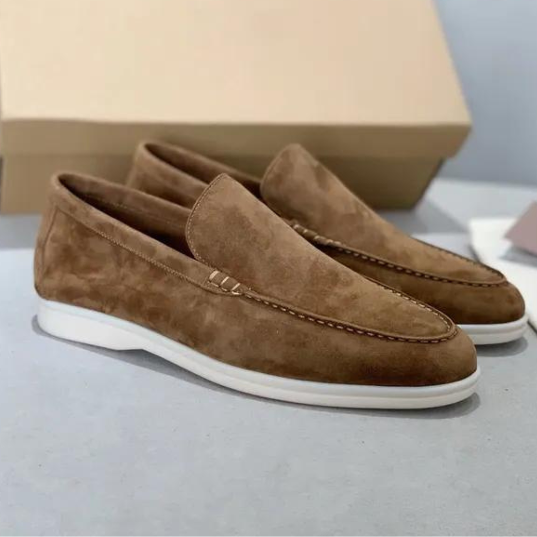 Men's Slip On Loafer Shoes – Moc Toe Suede Style Sneaker Sole Casual