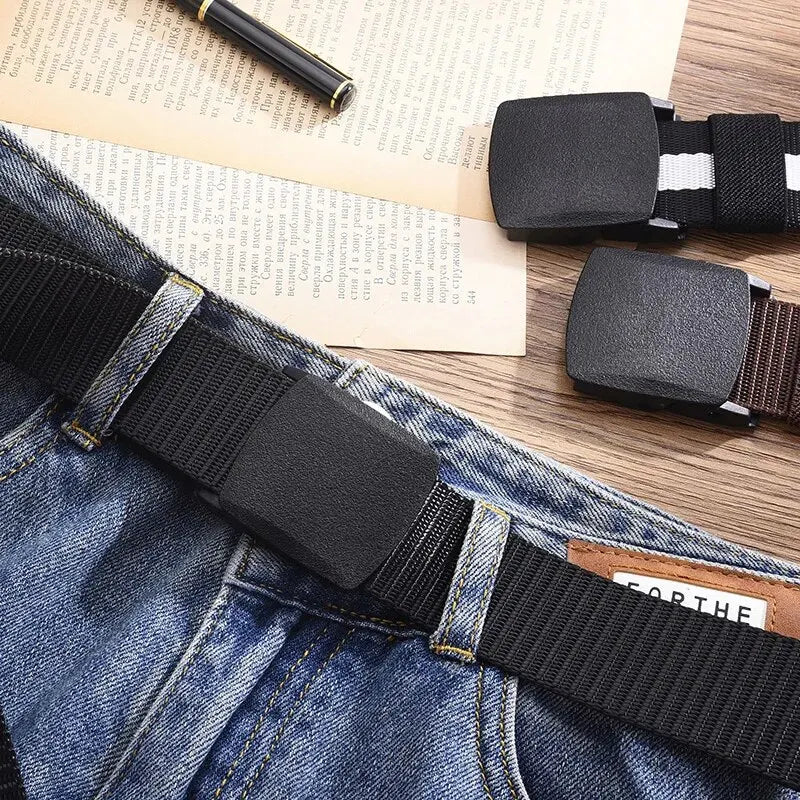 Men's Tactical Belt – Slide Buckle Woven Strap Outdoor Casual Everyday