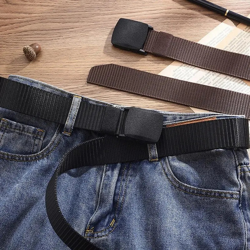 Men's Tactical Belt – Slide Buckle Woven Strap Outdoor Casual Everyday