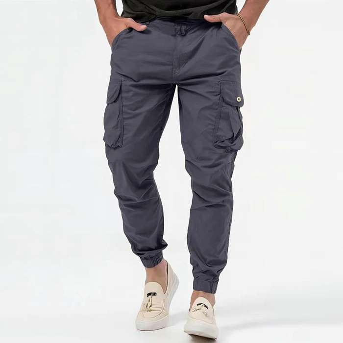 Men's Tapered Cargo Jogger Pants – Multi Pocket Cuffed Ankle Casual Outdoor