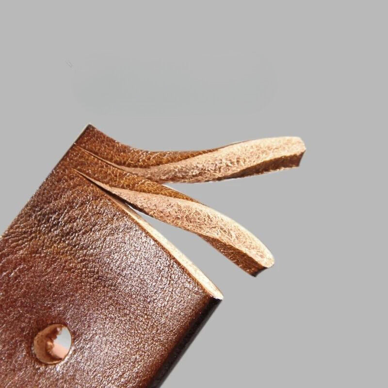 Men's Western Belt – Wide Strap Brass Pin Buckle Distressed Vintage Country