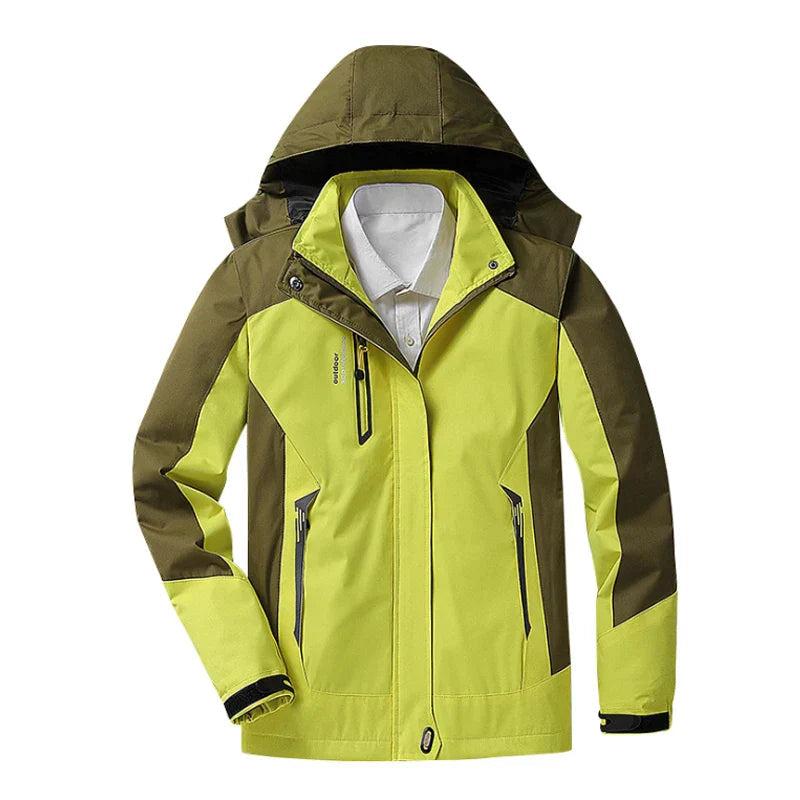Women's Color Block Hooded Windbreaker Jacket – Zip Front Angled Pockets Outdoor