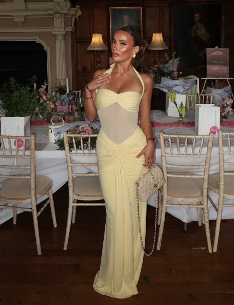 Women's Halter Maxi Dress – Ruched Sweetheart Twist Knot Wedding Guest