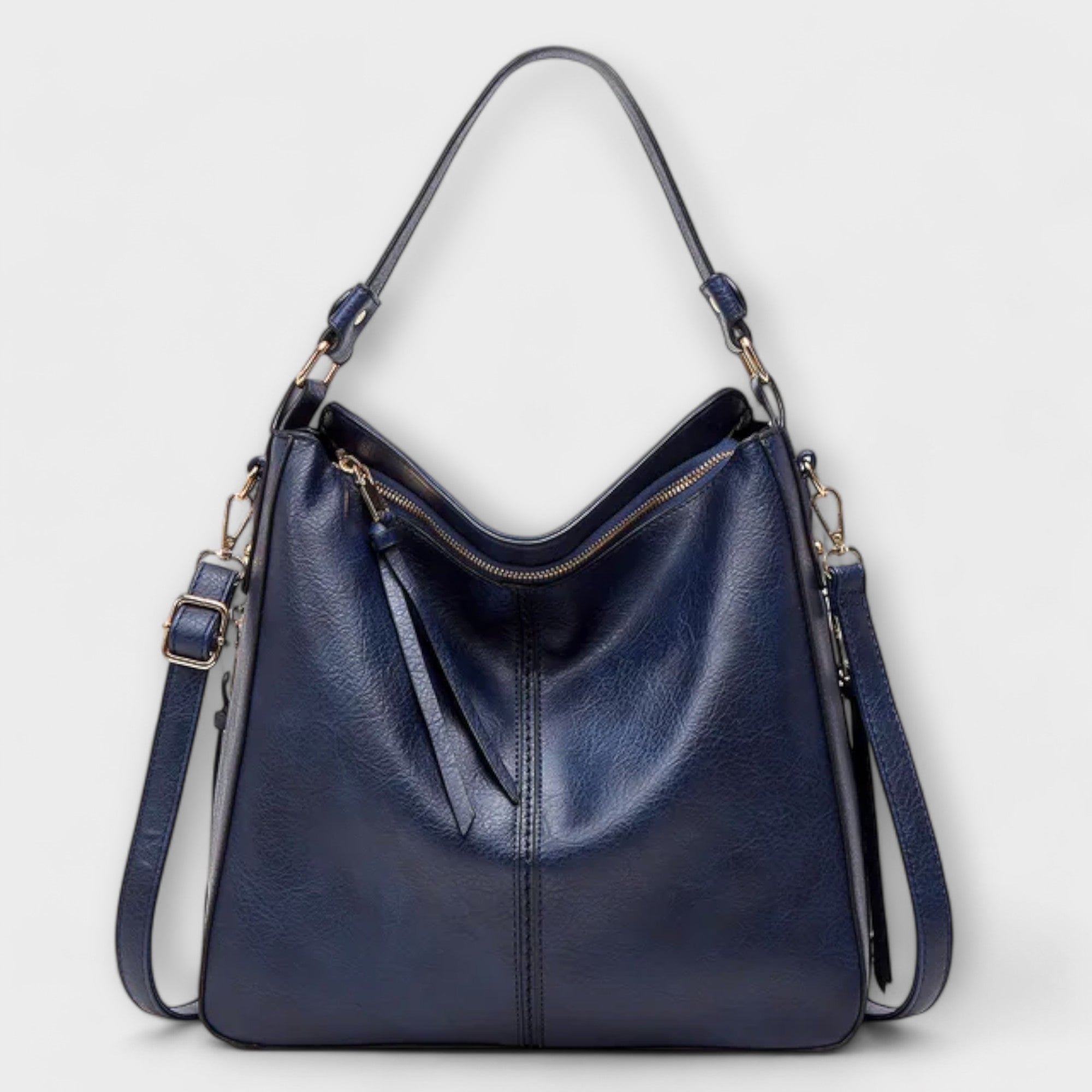 Women's Hobo Shoulder Bag – Adjustable Strap Multi-Pocket Zip Top Handle