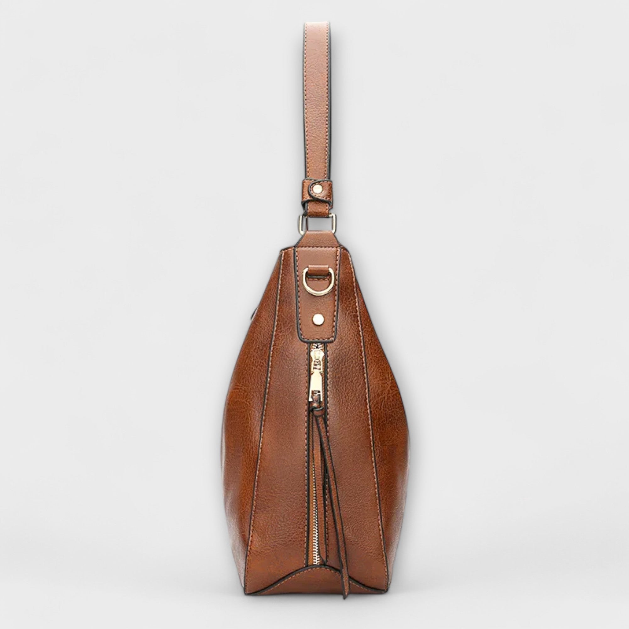 Women's Hobo Shoulder Bag – Adjustable Strap Multi-Pocket Zip Top Handle