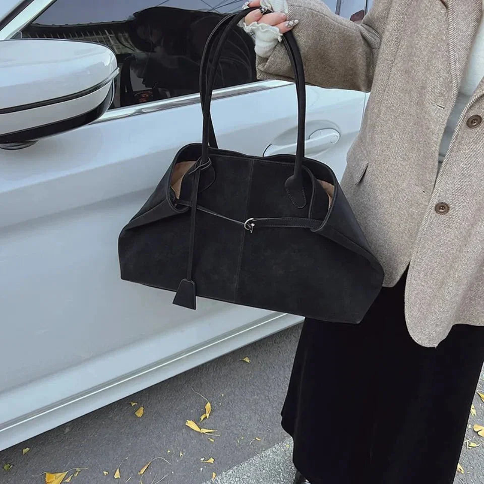 Women's Large Slouchy Shoulder Tote Bag – Snap Closure Tassel Everyday