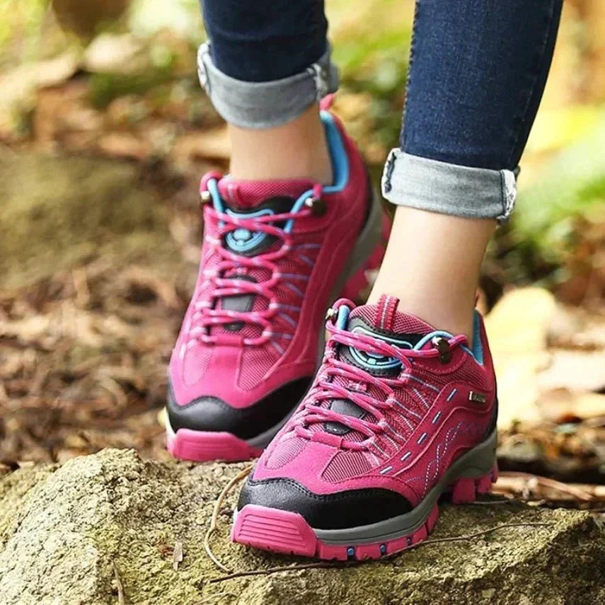 Women's Low Cut Lace Up Hiking Shoes – Trail Grip Outdoor Trekking