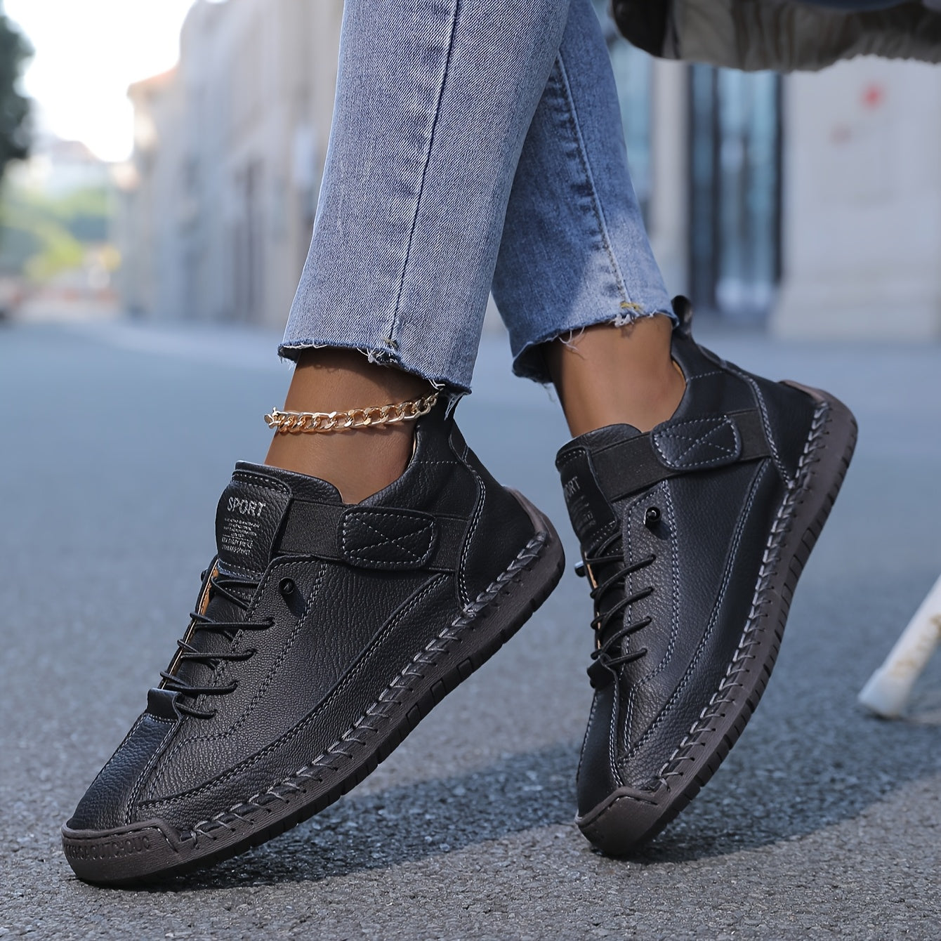 Women's Low Top Lace Up Hiking Shoes – Stitched Sole Ankle Strap Outdoor
