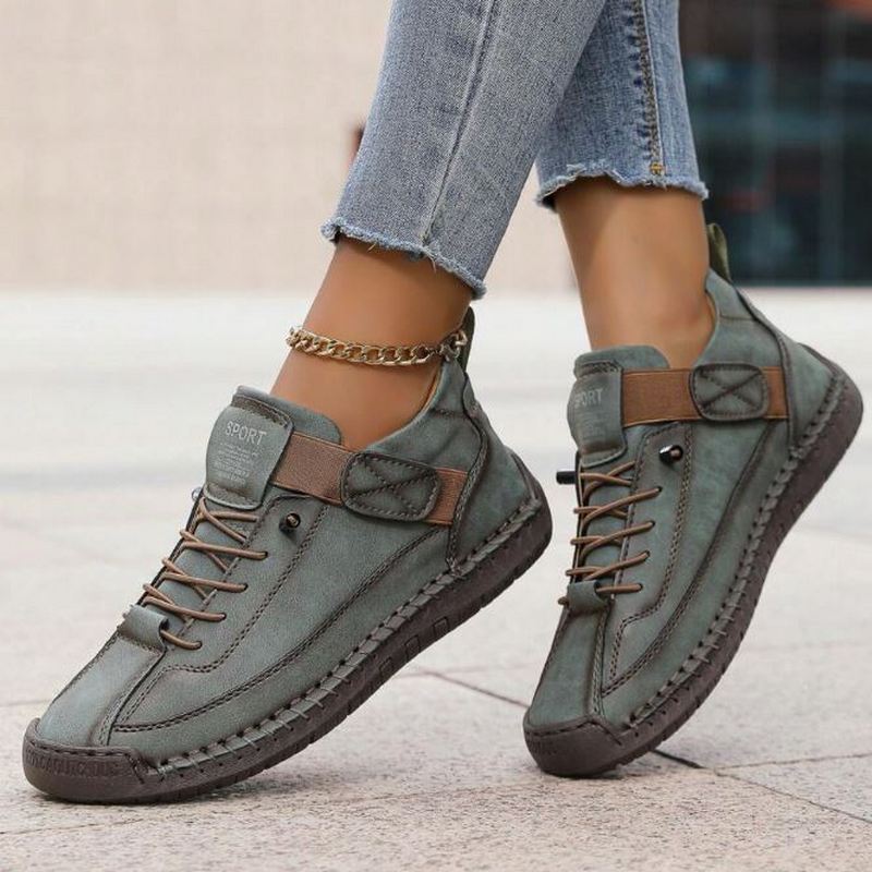 Women's Low Top Lace Up Hiking Shoes – Stitched Sole Ankle Strap Outdoor