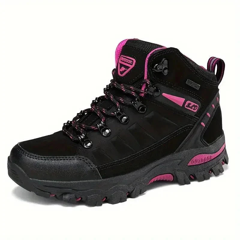 Women's Mid-Cut Lace-Up Hiking Boots – Rugged Outsole Outdoor Trail