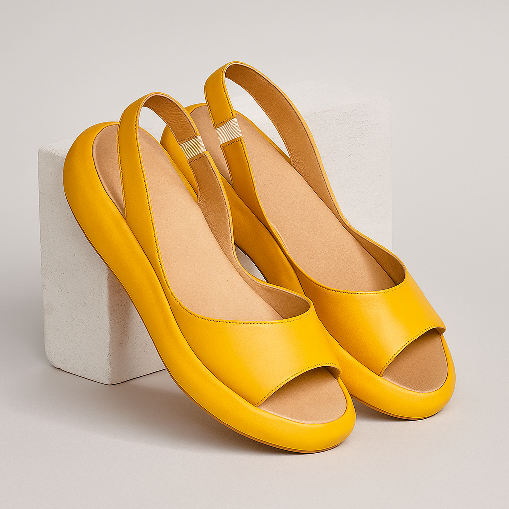 Women's Open Toe Slingback Flat Sandals – Peep Toe Low Wedge Casual Summer