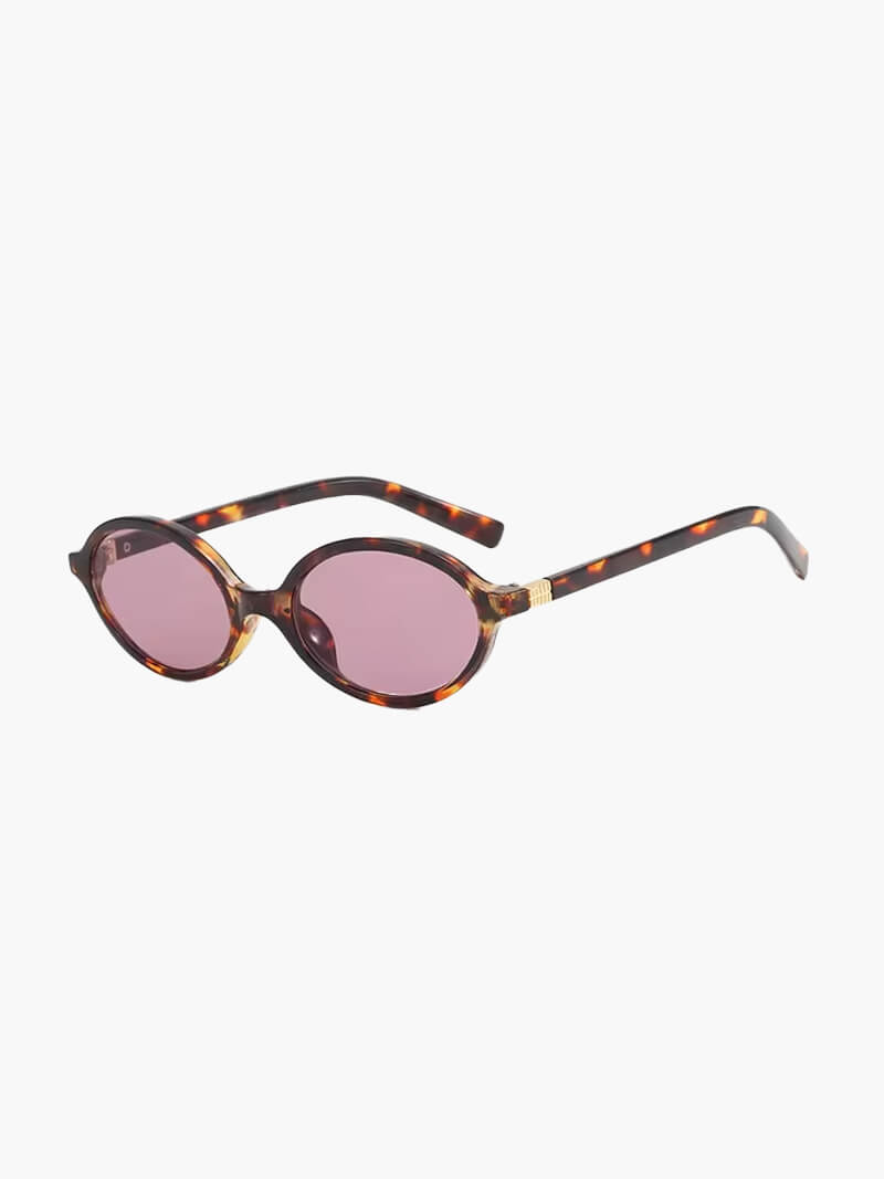 Women's Oval Frame Glasses – Full Rim Embossed Hinge Detail Casual