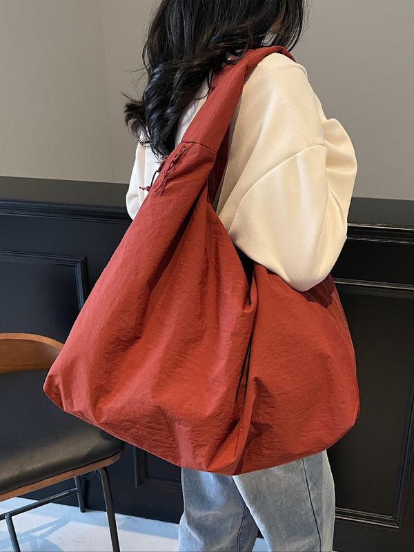 Women's Oversized Slouchy Shoulder Bag – Wide Strap Crinkle School Travel