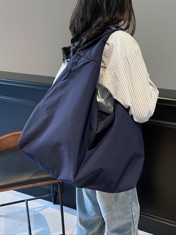 Women's Oversized Slouchy Shoulder Bag – Wide Strap Crinkle School Travel
