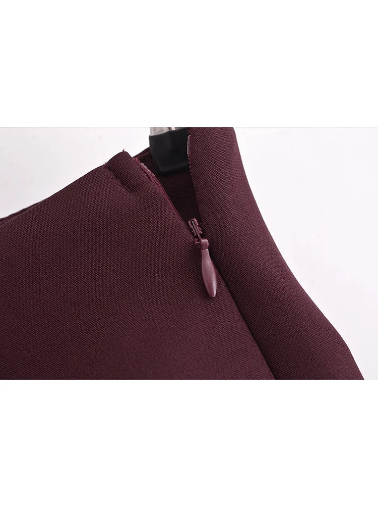 Women's Plain High Waist Mini Skort – Side Zip Built-In Shorts Casual