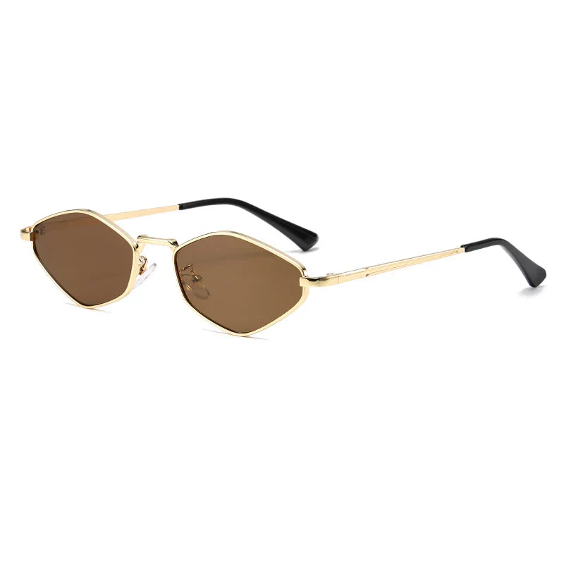 Women's Slim Angular Oval Frame Sunglasses – Retro Cat Eye Everyday