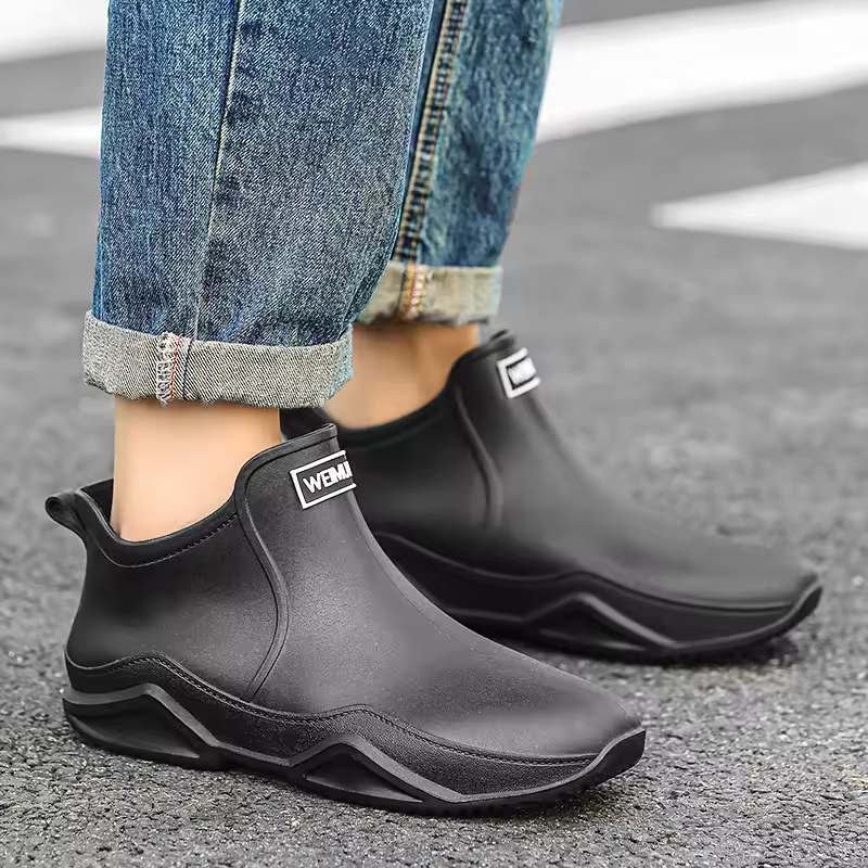 Women's Slip-On Waterproof Rain Ankle Boots – Lug Sole Outdoor Casual