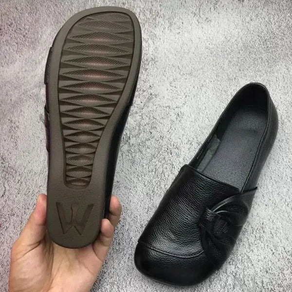 Women's Solid Mule Shoes – Round Toe Bow Detail Slip On Casual Everyday