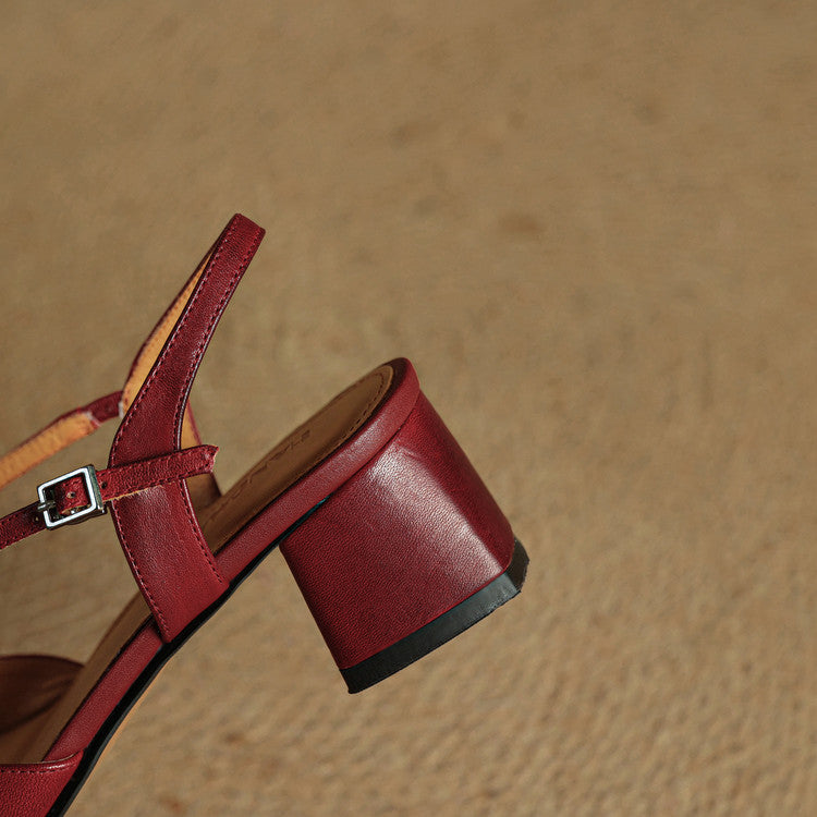 Women's Square Toe Slingback – Cross Strap Block Heel Office Work Shoes