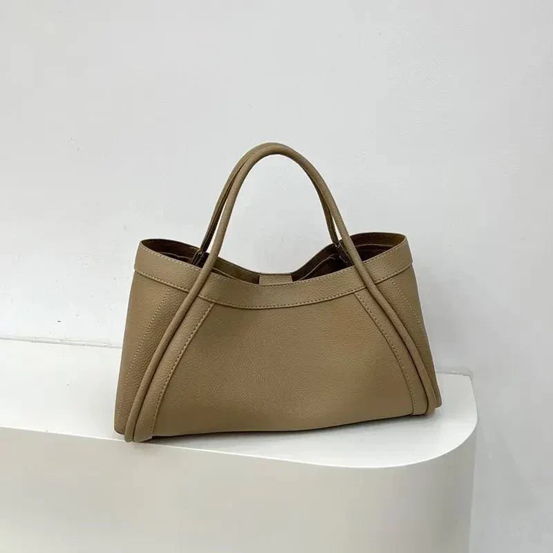 Women's Structured Carryall Shoulder Tote Bag – Open Top Pebbled Everyday