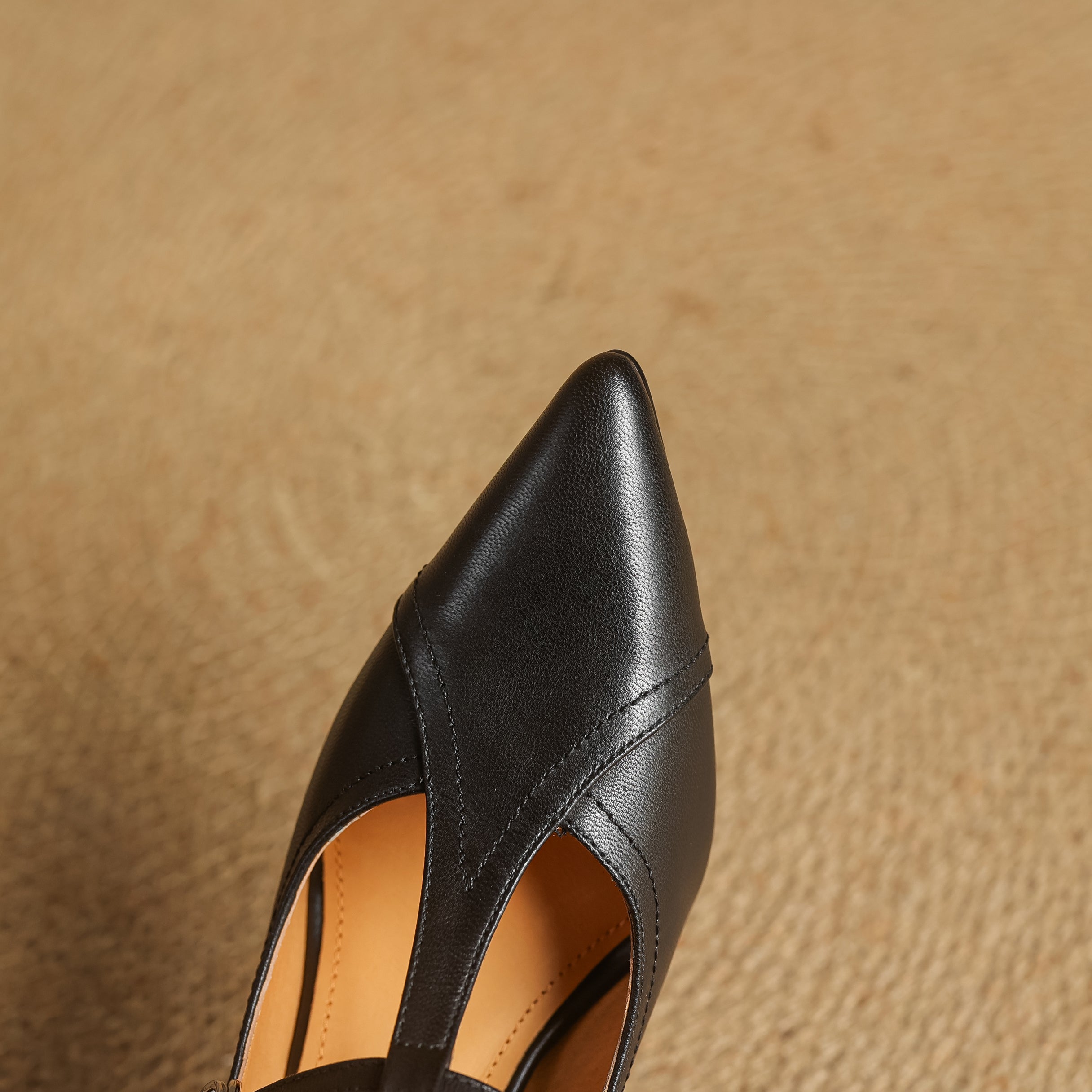 Women's T-Strap Pointed Toe Pumps – Kitten Heel Buckle Office Work Shoes